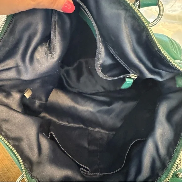 Coach Daisy Emma Jade Soft Leather Shoulder Bag with Navy Interior - Picture 8 of 16